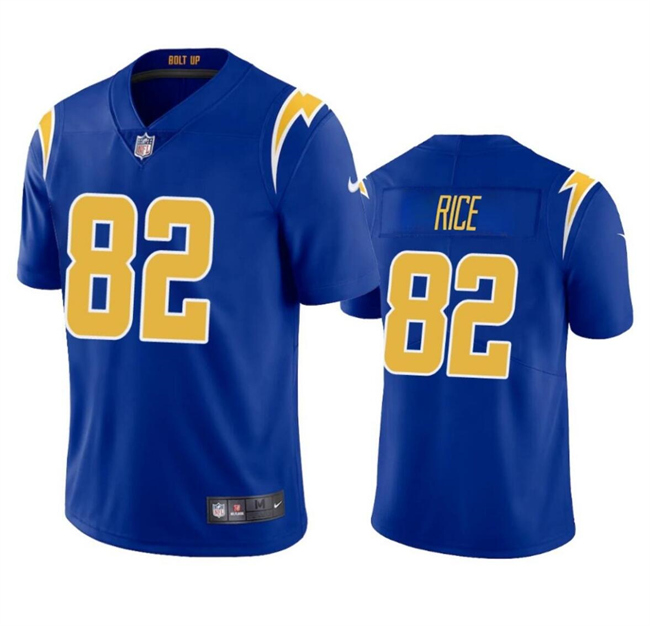 Youth Los Angeles Chargers #82 Brenden Rice Royal 2024 Draft Vapor Limited Football Stitched Jersey
